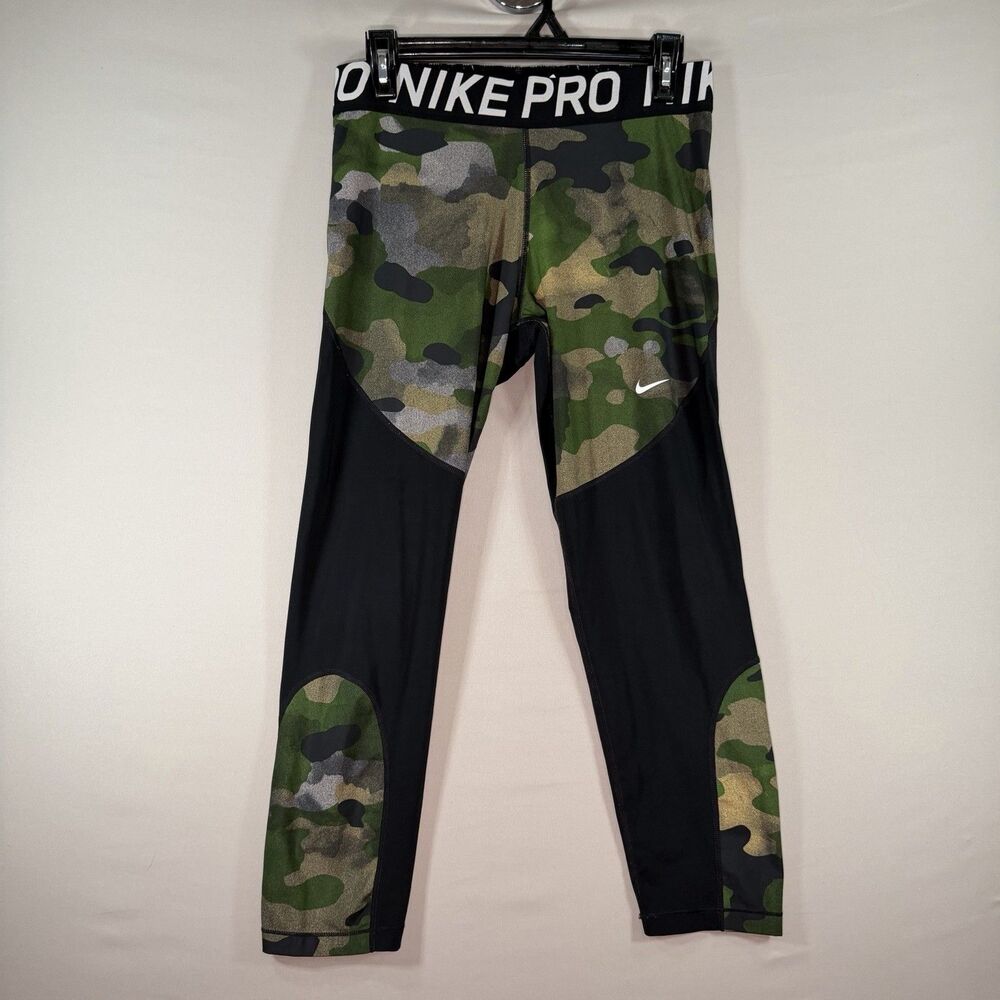 Nike Pro Combat Woman’s Leggings XLarge Green Camo Workout Leggings LG Activewea